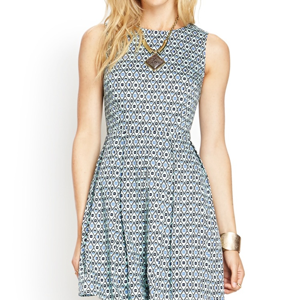 Forever 21 geo print a-line dress